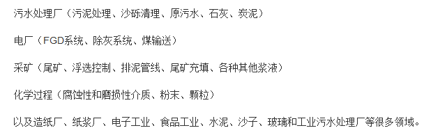 液動管夾閥應用領(lǐng)域